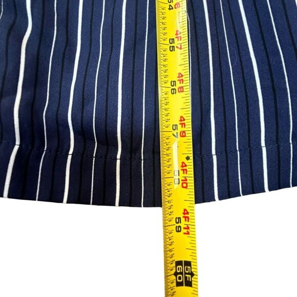 Revolve J.O.A. Women’s‎ S Short Sleeve Wide Leg Jumpsuit Navy Blue Stripe Belted - Picture 8 of 9